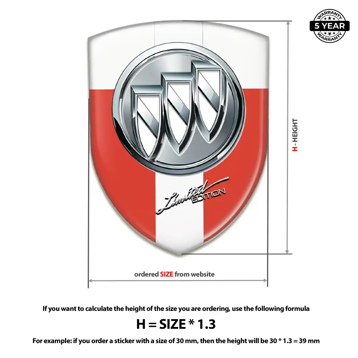 Buick 3D Badge Sticker Prestige Line