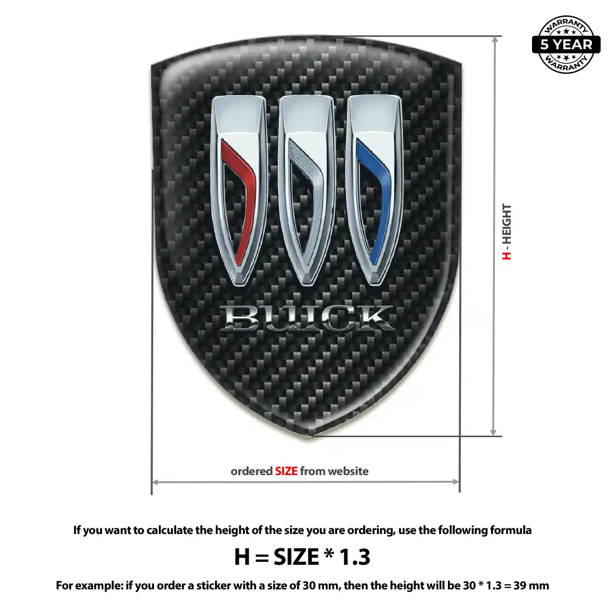 Buick 3D Badge Sticker Prime Quality