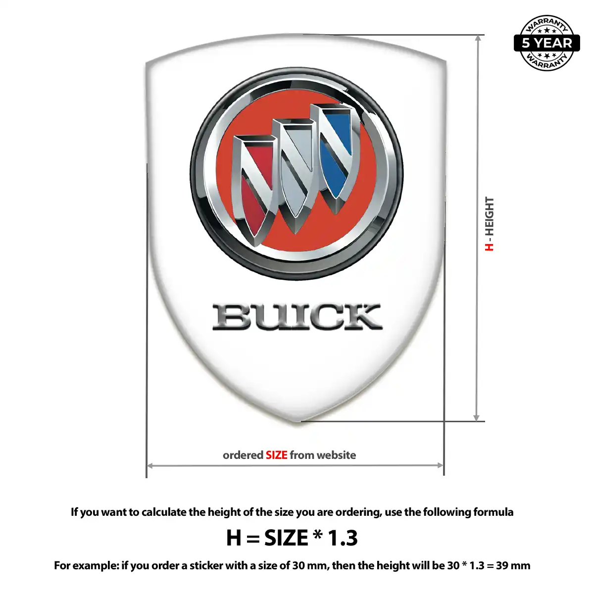 Buick 3D Badge Sticker Refined Design