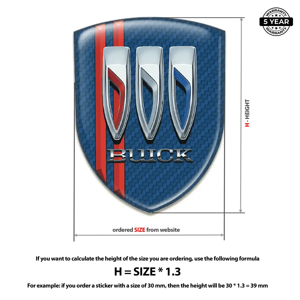 Buick 3D Badge Sticker Resin Elite