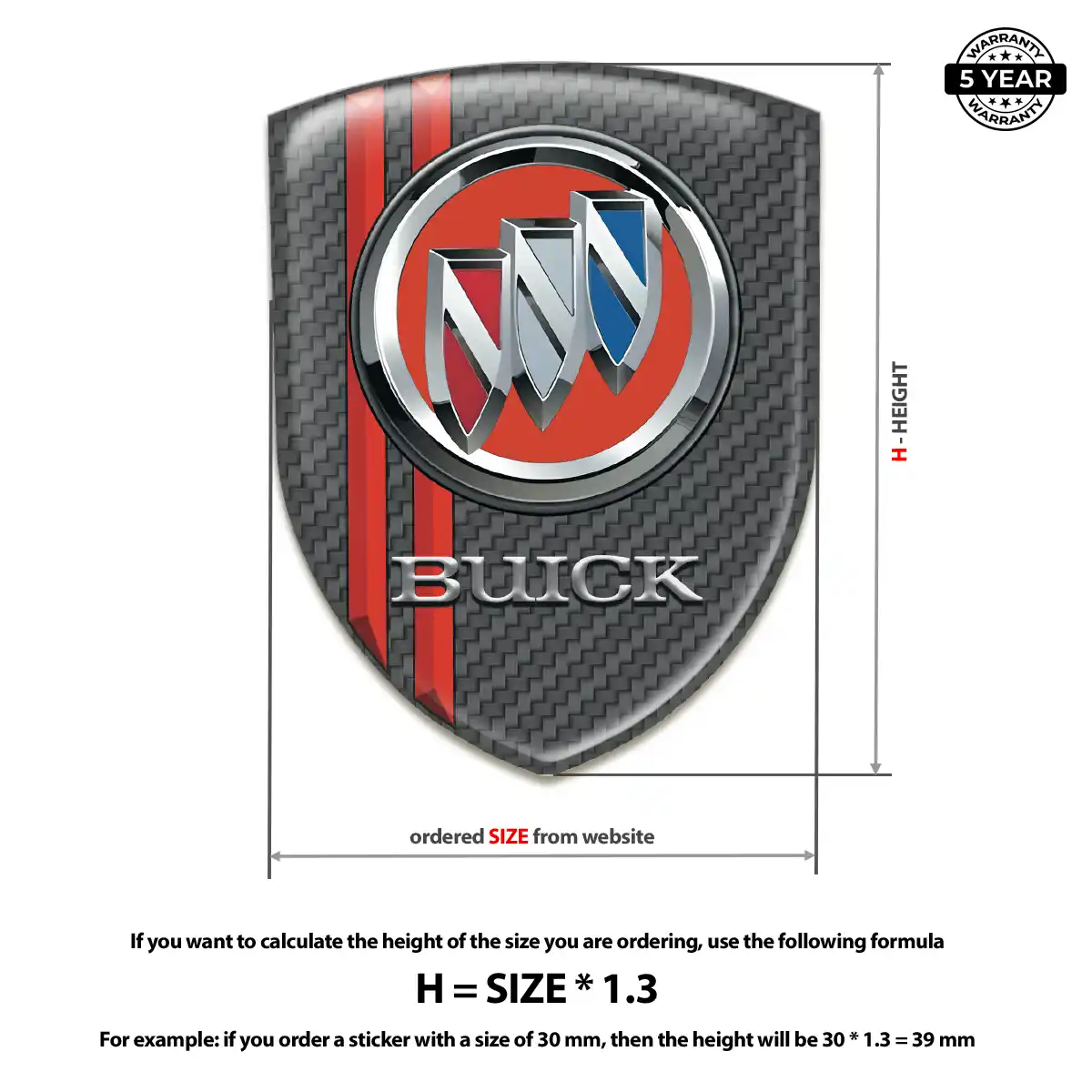 Buick 3D Badge Sticker Sleek Style