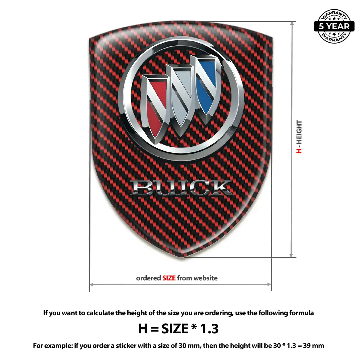 Buick 3D Badge Sticker Superior Craft