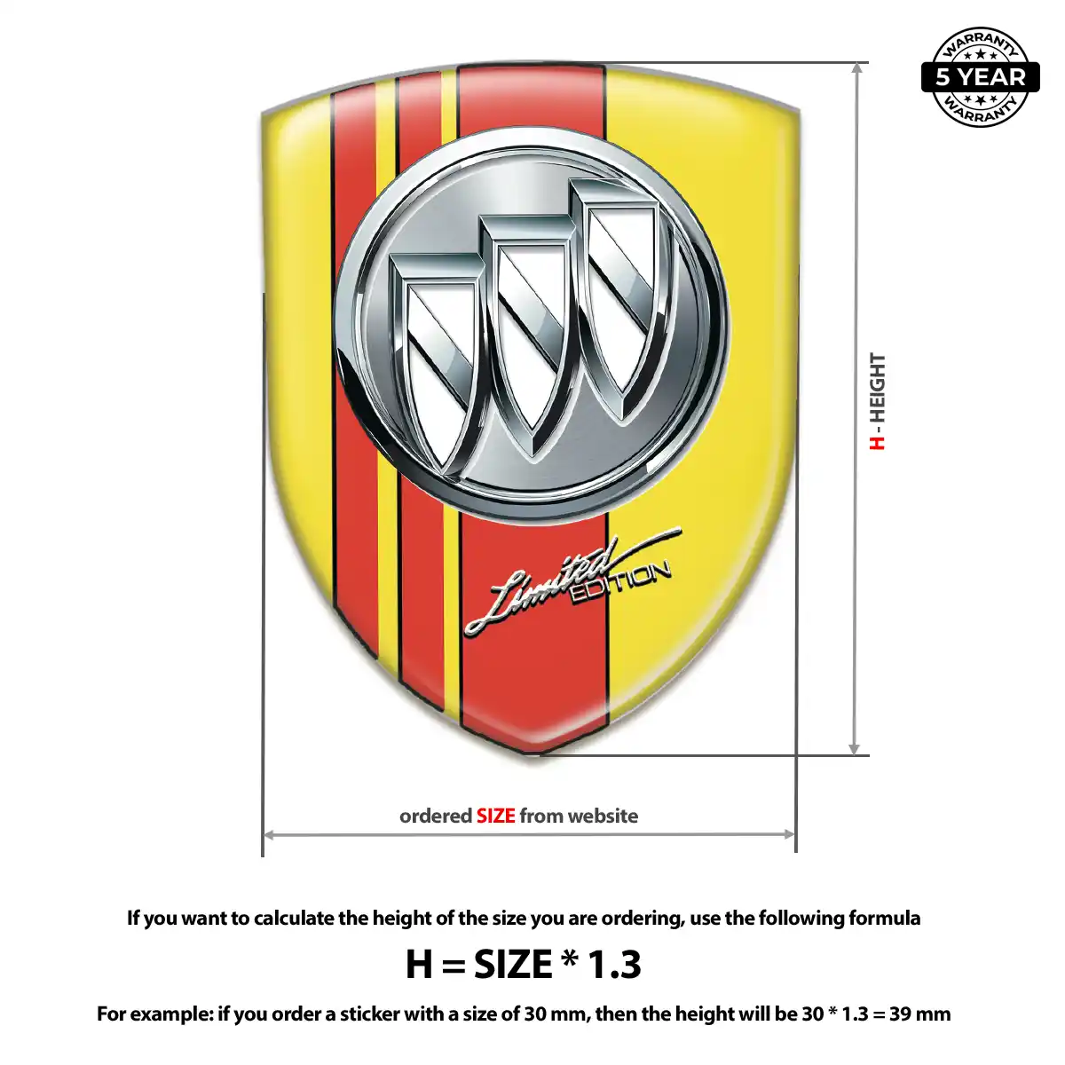 Buick 3D Domed Sticker Deluxe Edition