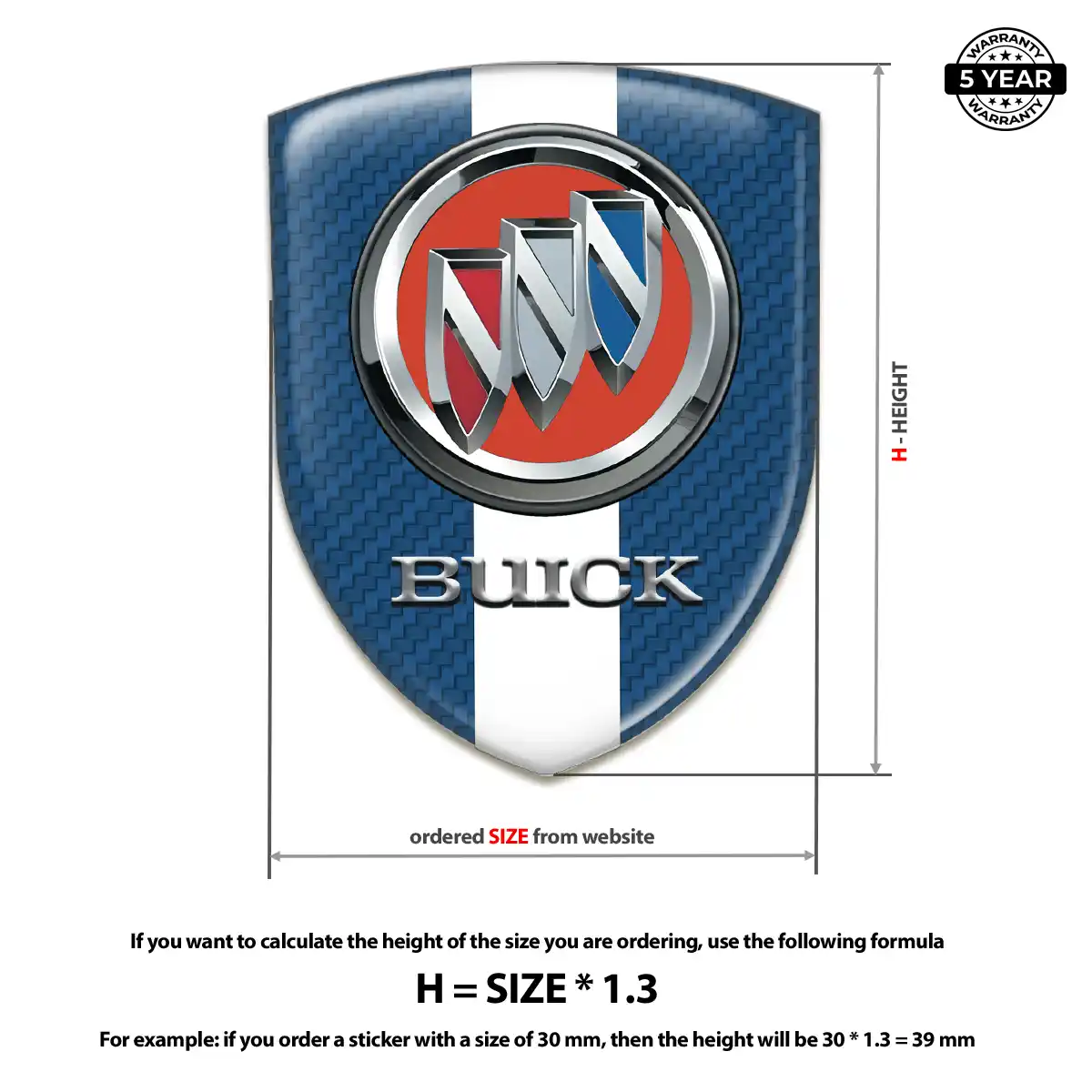 Buick 3D Domed Sticker Elite Finish