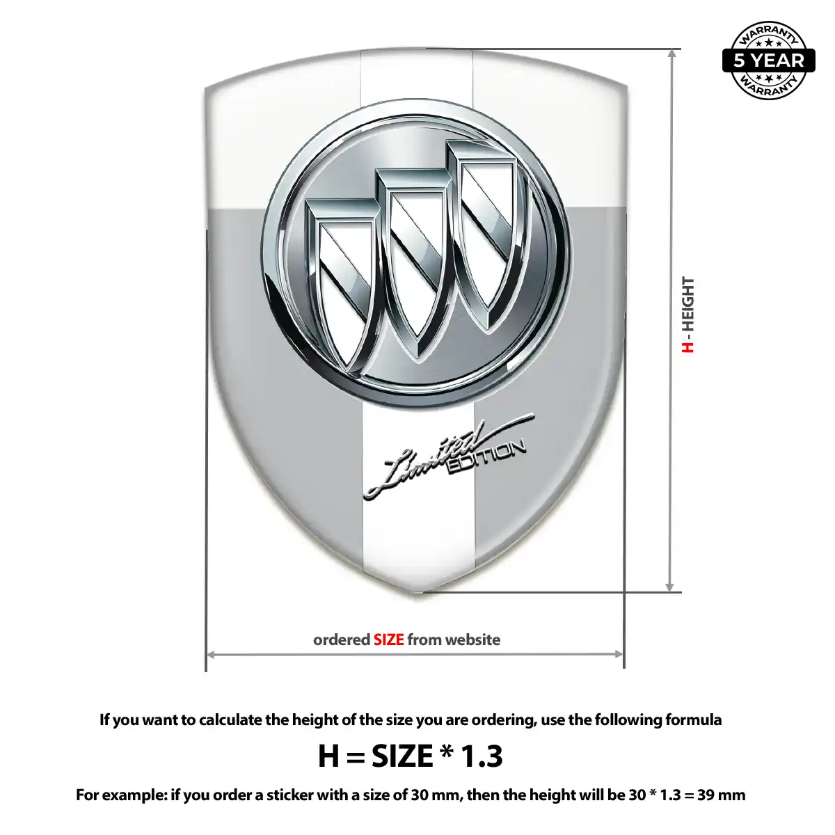 Buick 3D Domed Sticker Interior Luxe