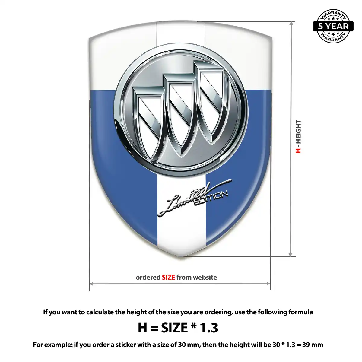 Buick 3D Domed Sticker Noble Edition