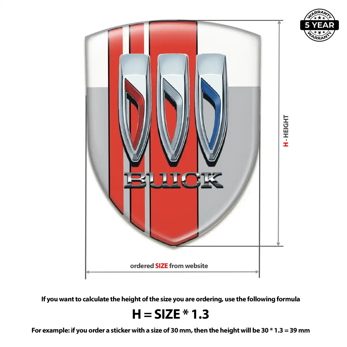 Buick 3D Domed Sticker Opulent Line