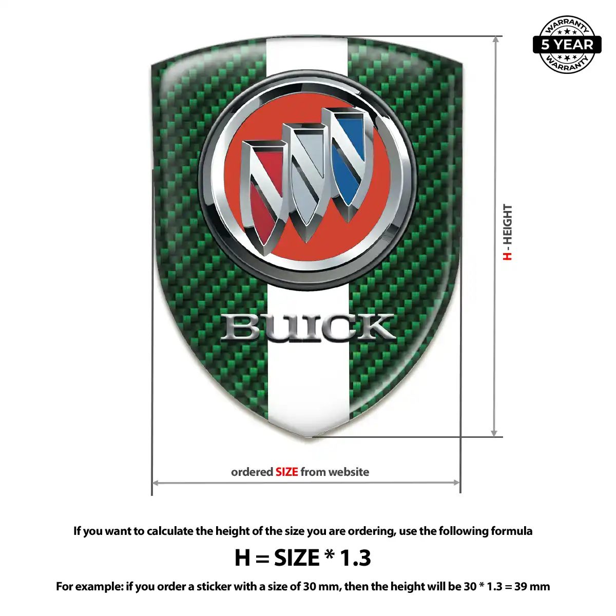 Buick 3D Domed Sticker Premium Dome