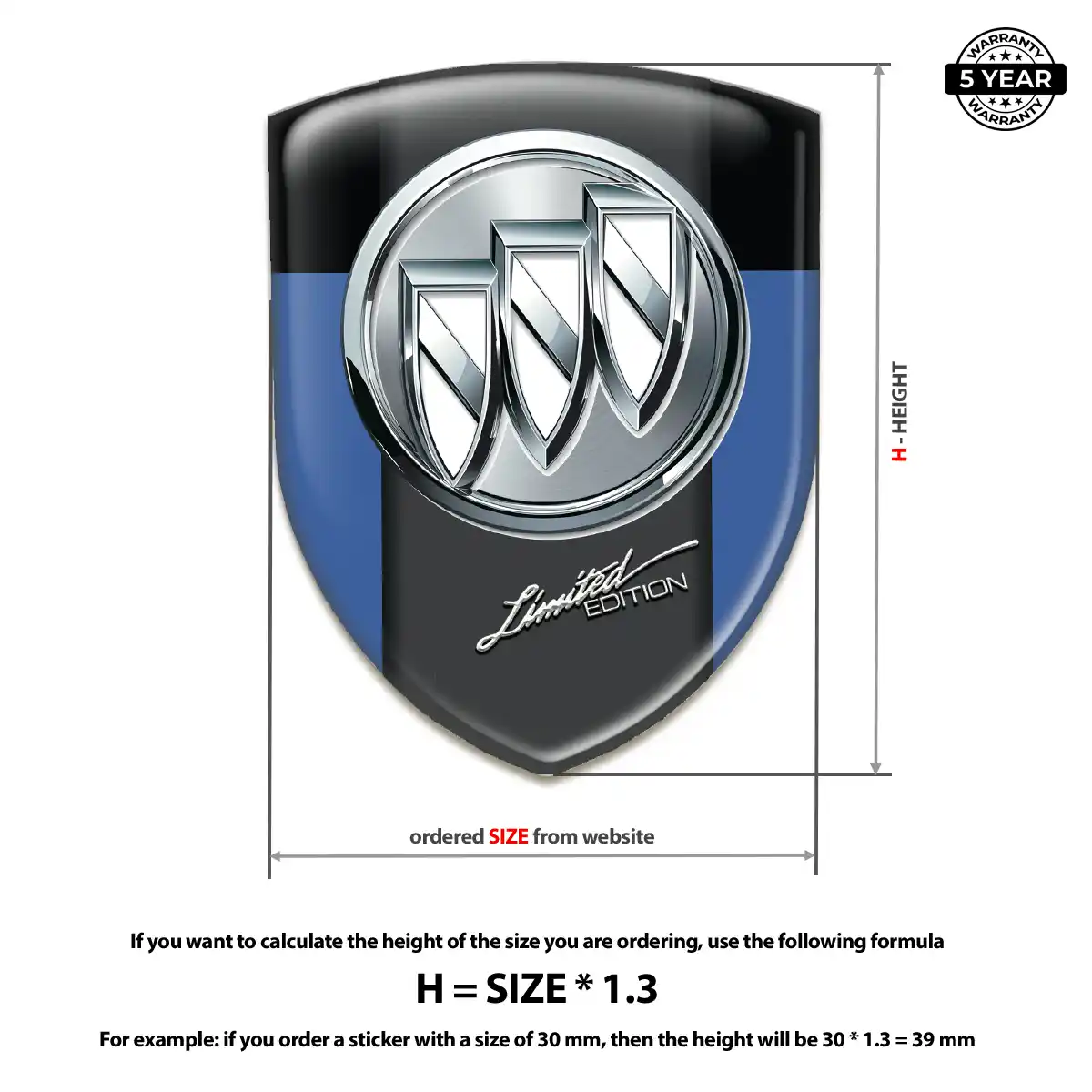Buick 3D Domed Sticker Prime Quality