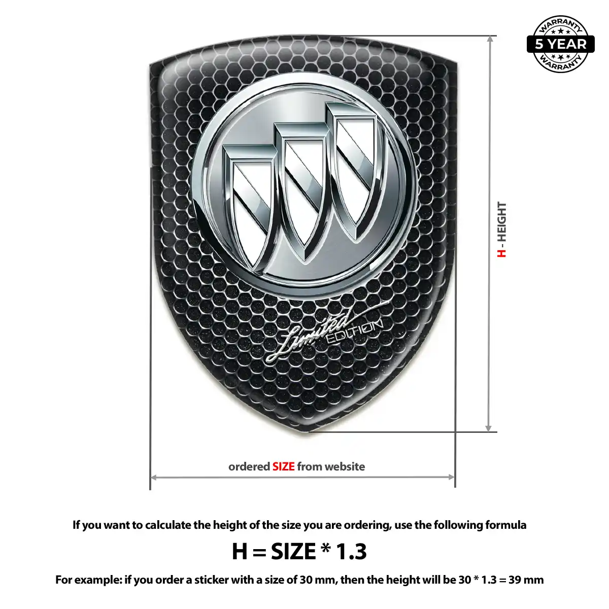 Buick 3D Domed Sticker Refined Design