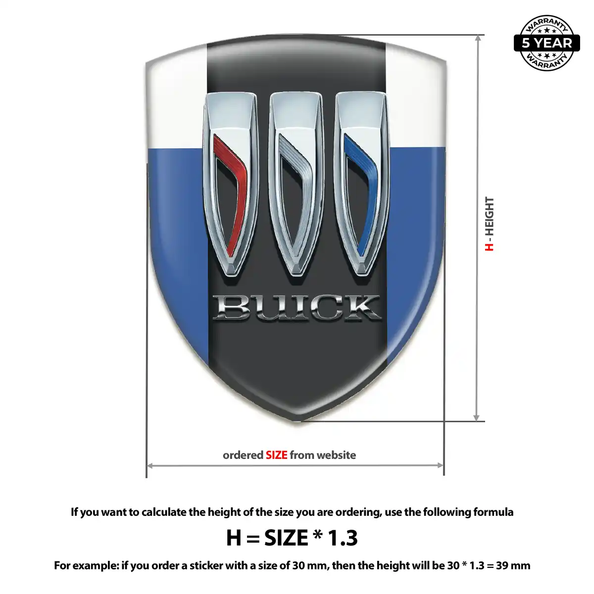 Buick 3D Domed Sticker Resin Elite