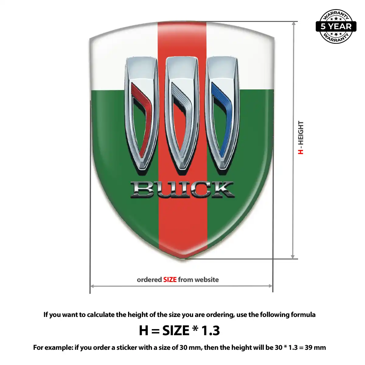 Buick 3D Domed Sticker Signature Grade