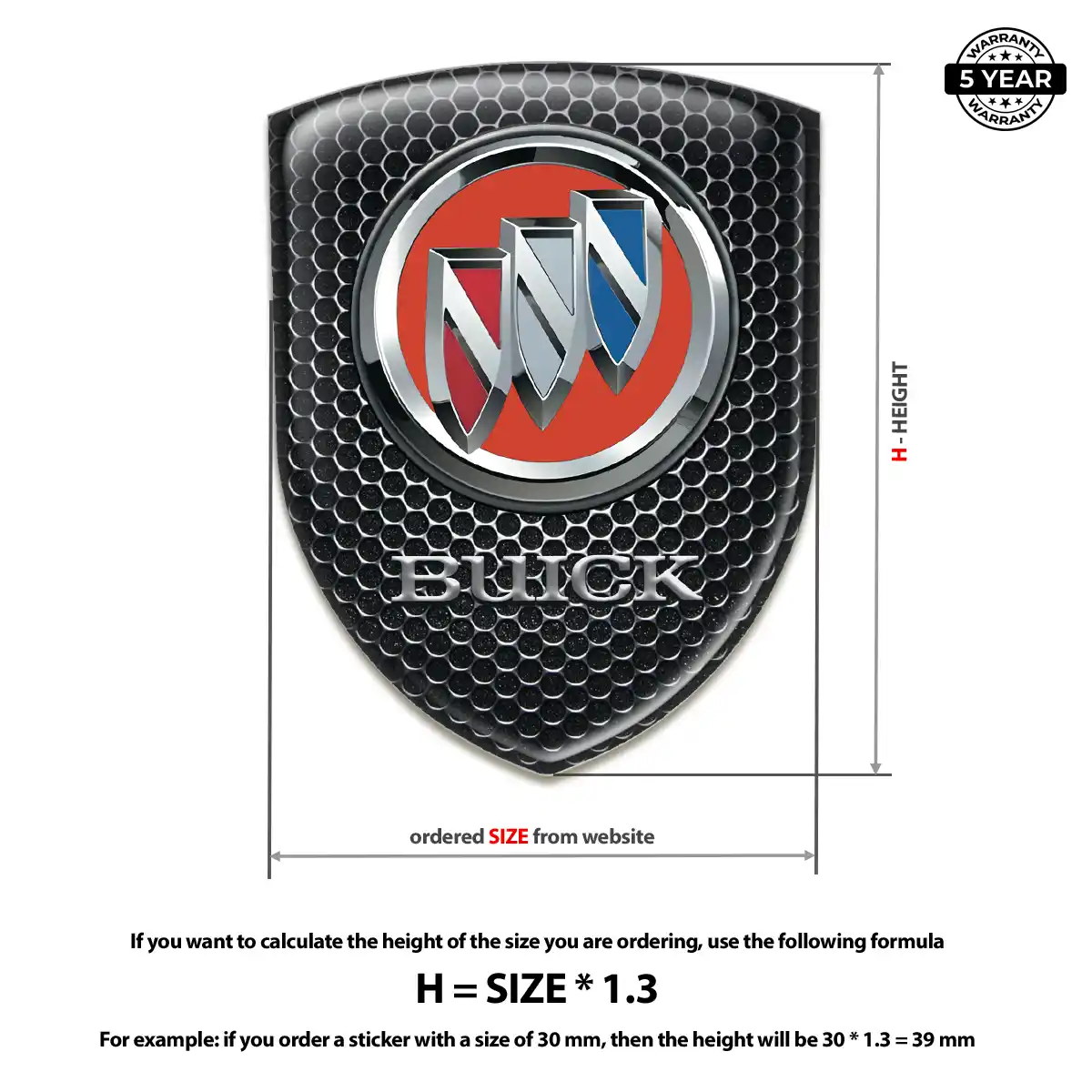 Buick 3D Domed Sticker Superior Craft