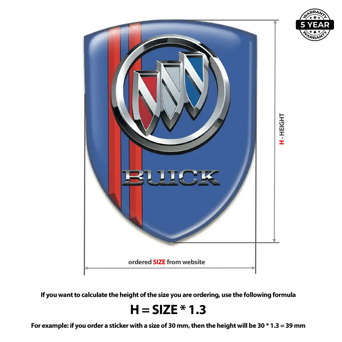 Buick 3D Emblem Sticker Deluxe Edition