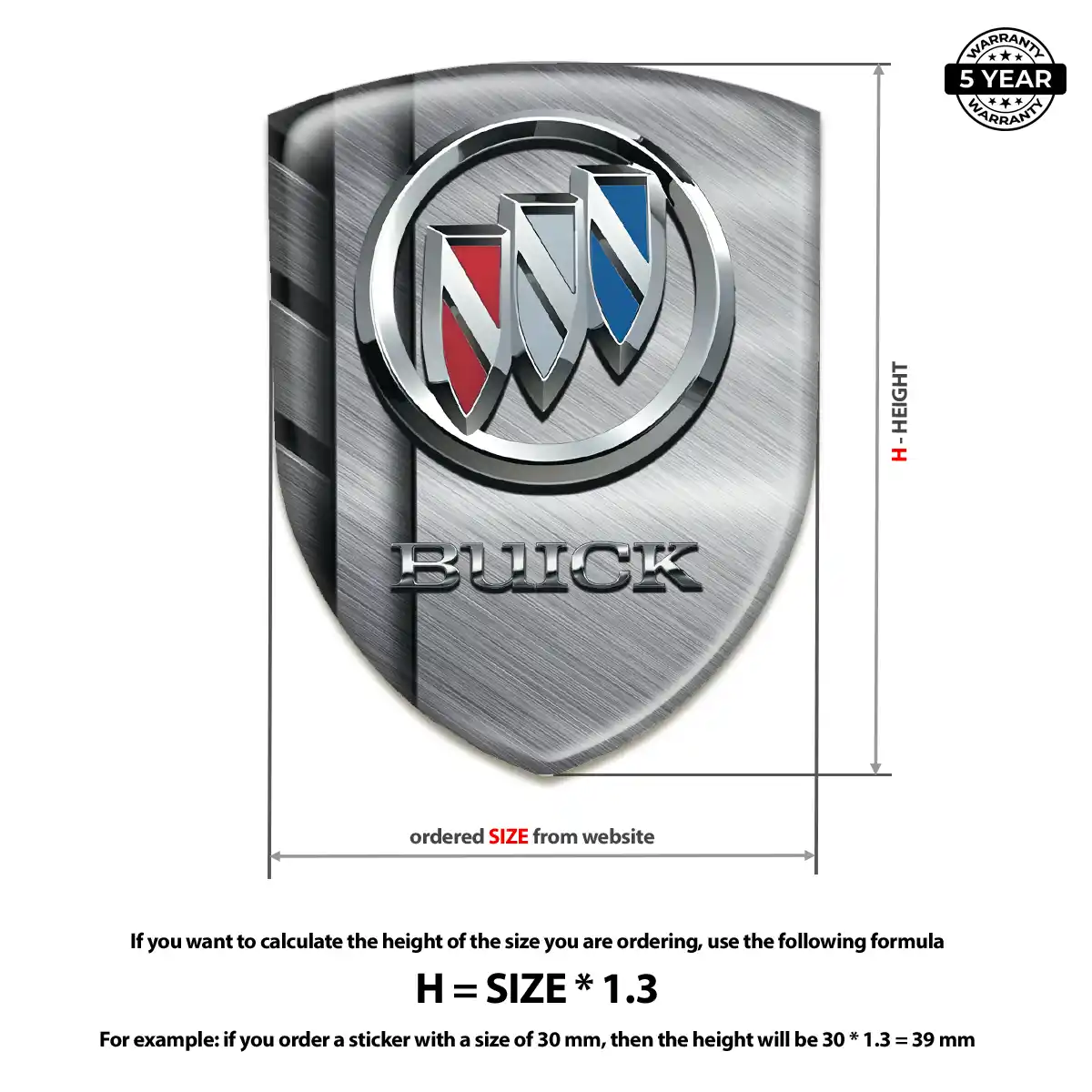 Buick 3D Emblem Sticker Elite Finish