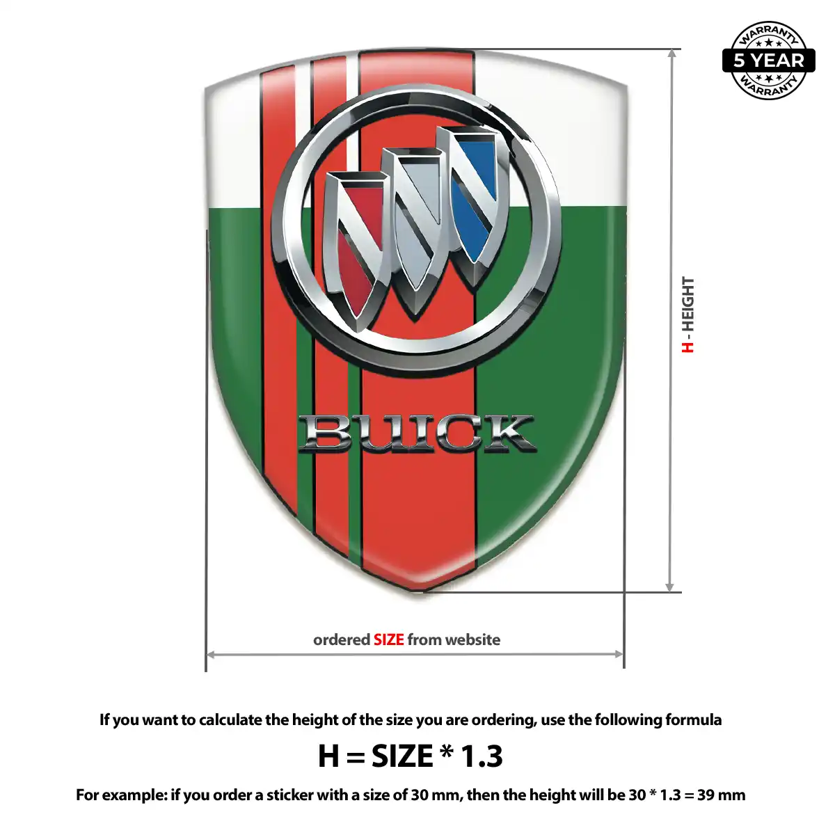 Buick 3D Emblem Sticker Interior Luxe