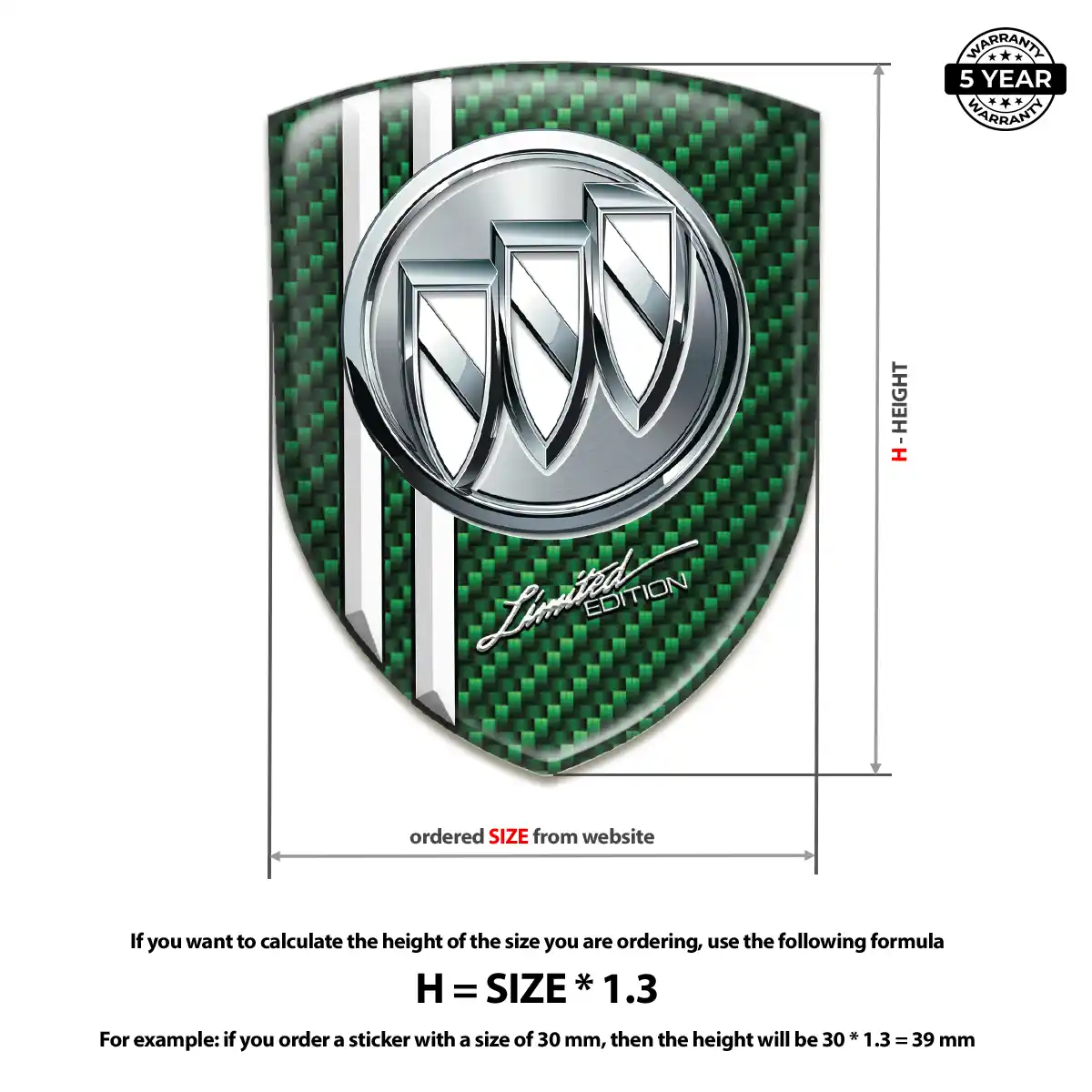 Buick 3D Emblem Sticker Opulent Line