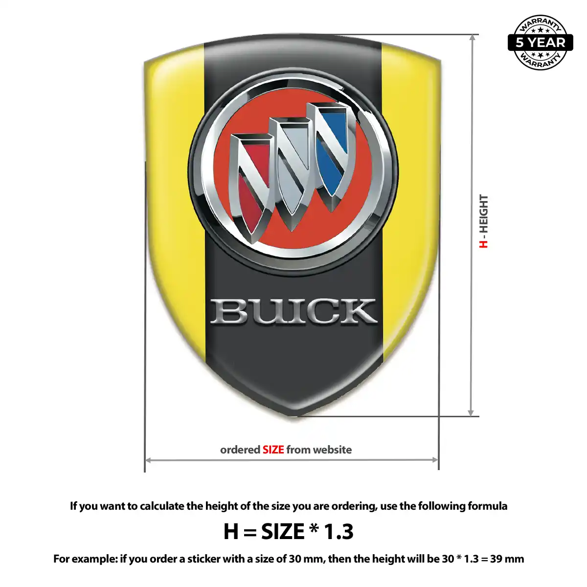 Buick 3D Emblem Sticker Resin Elite