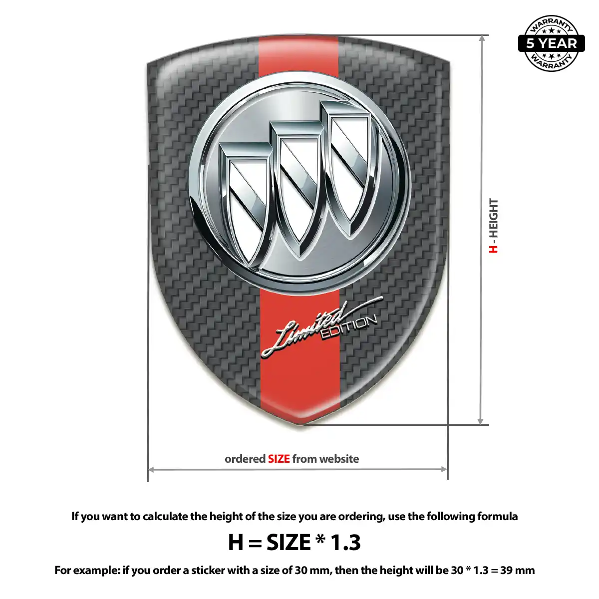 Buick 3D Emblem Sticker Signature Grade