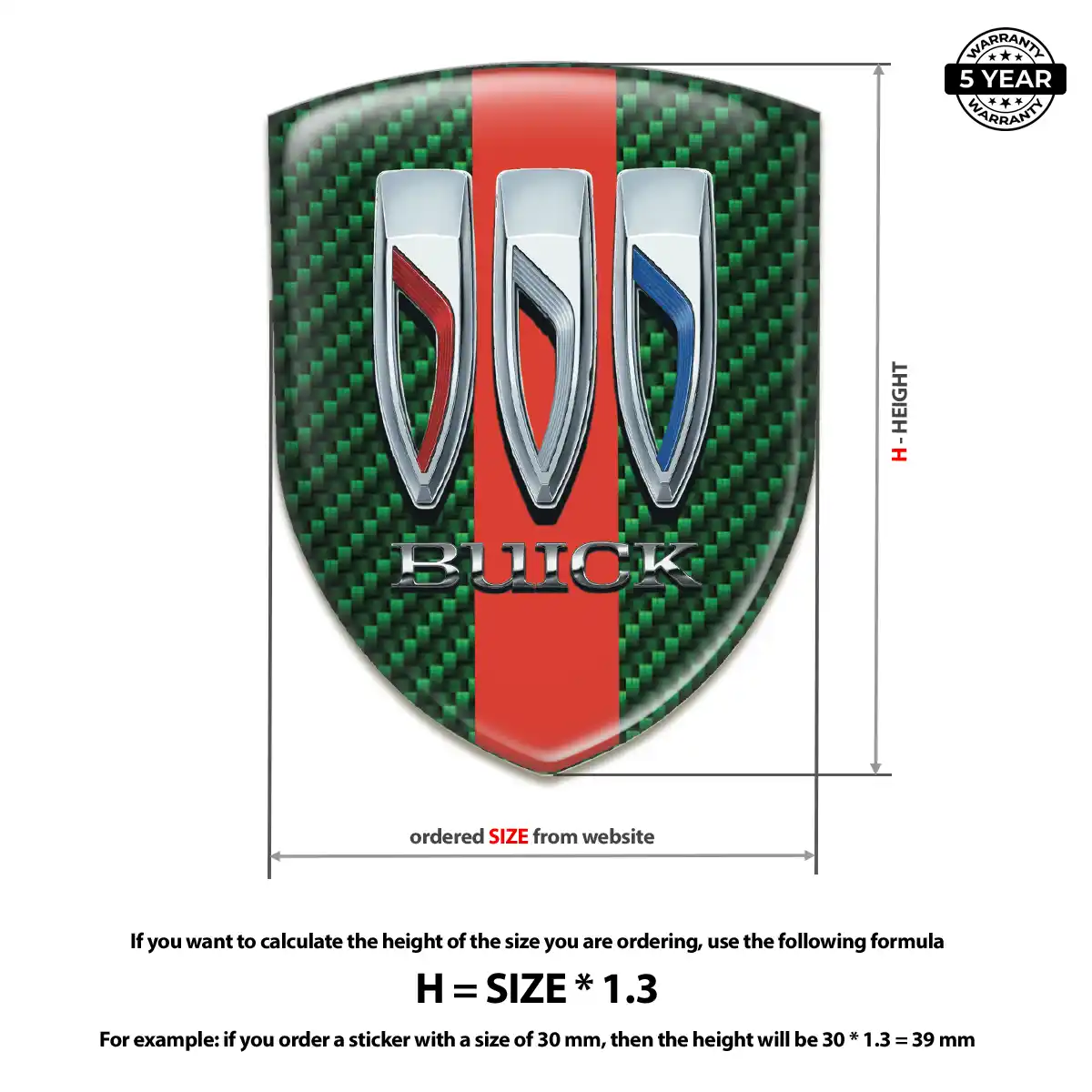 Buick 3D Gel Sticker Elite Finish