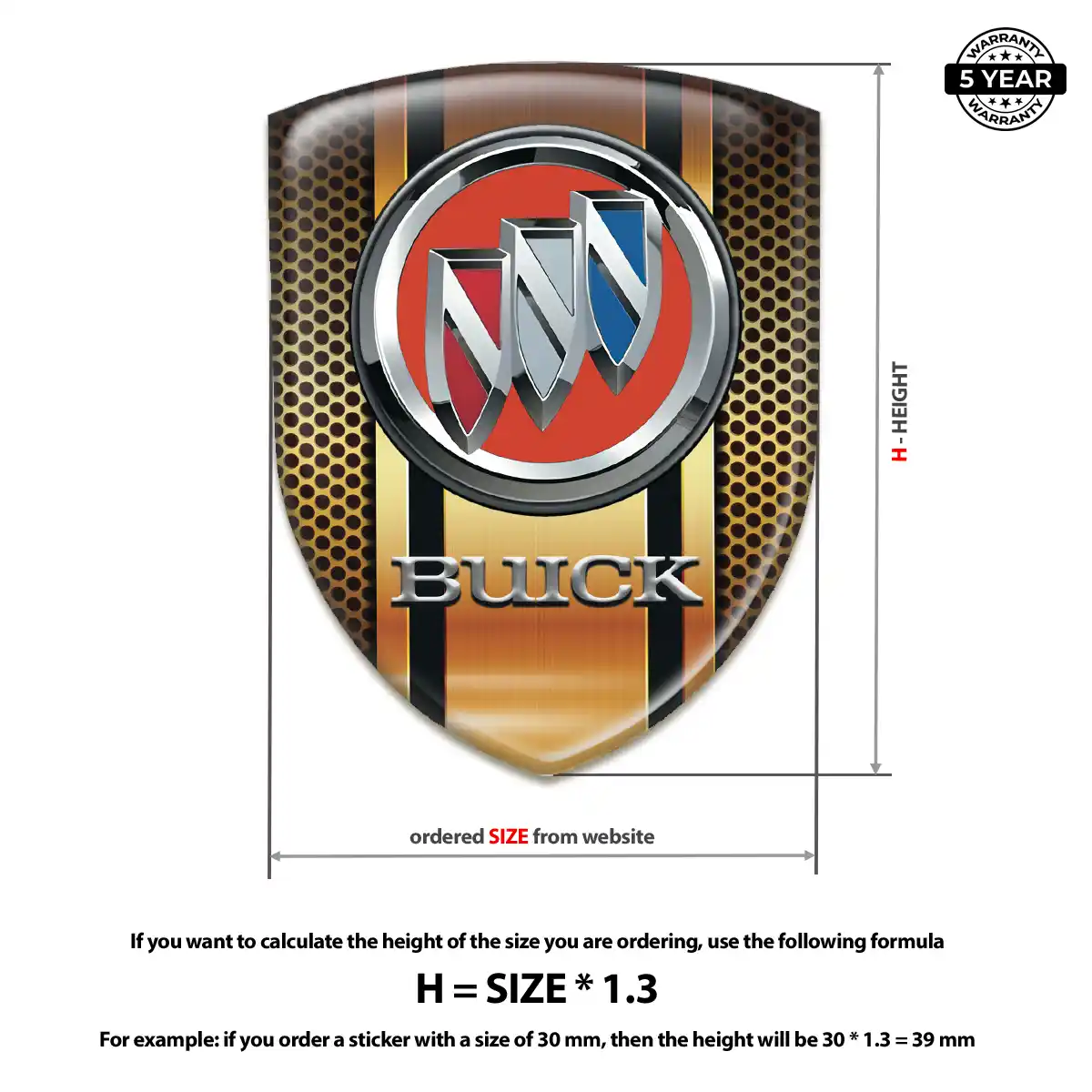 Buick 3D Gel Sticker Noble Edition
