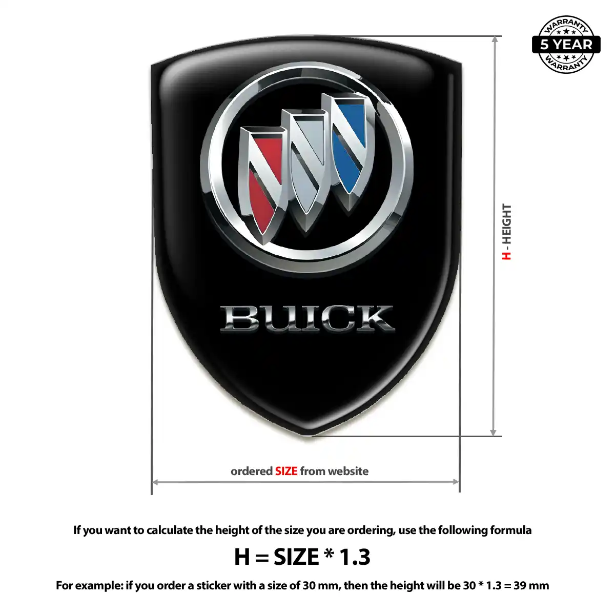 Buick 3D Gel Sticker Opulent Line