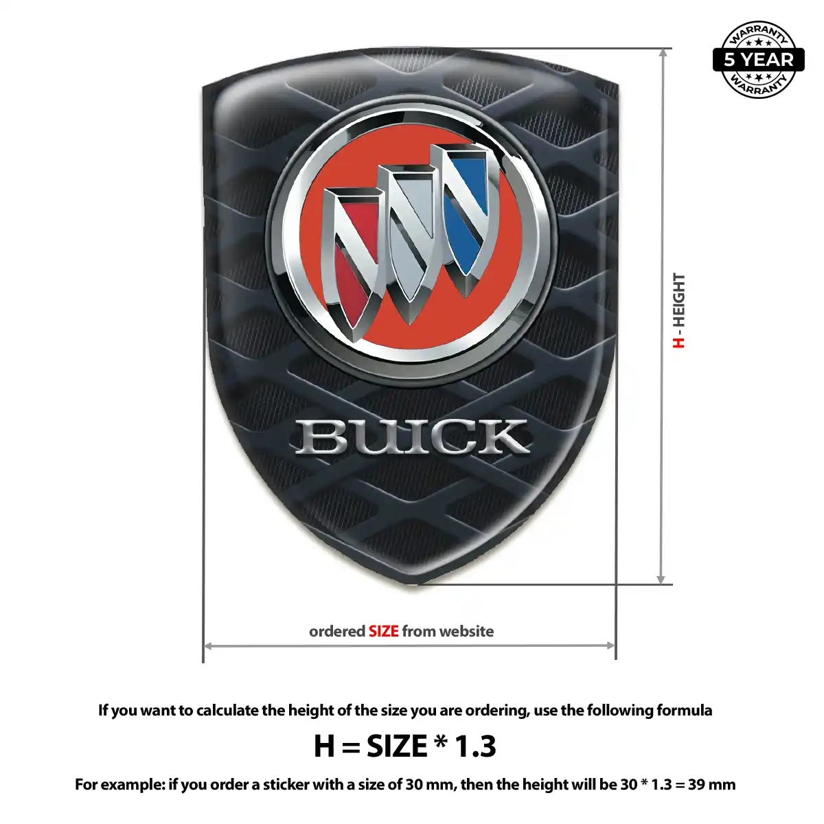 Buick 3D Gel Sticker Premium Dome