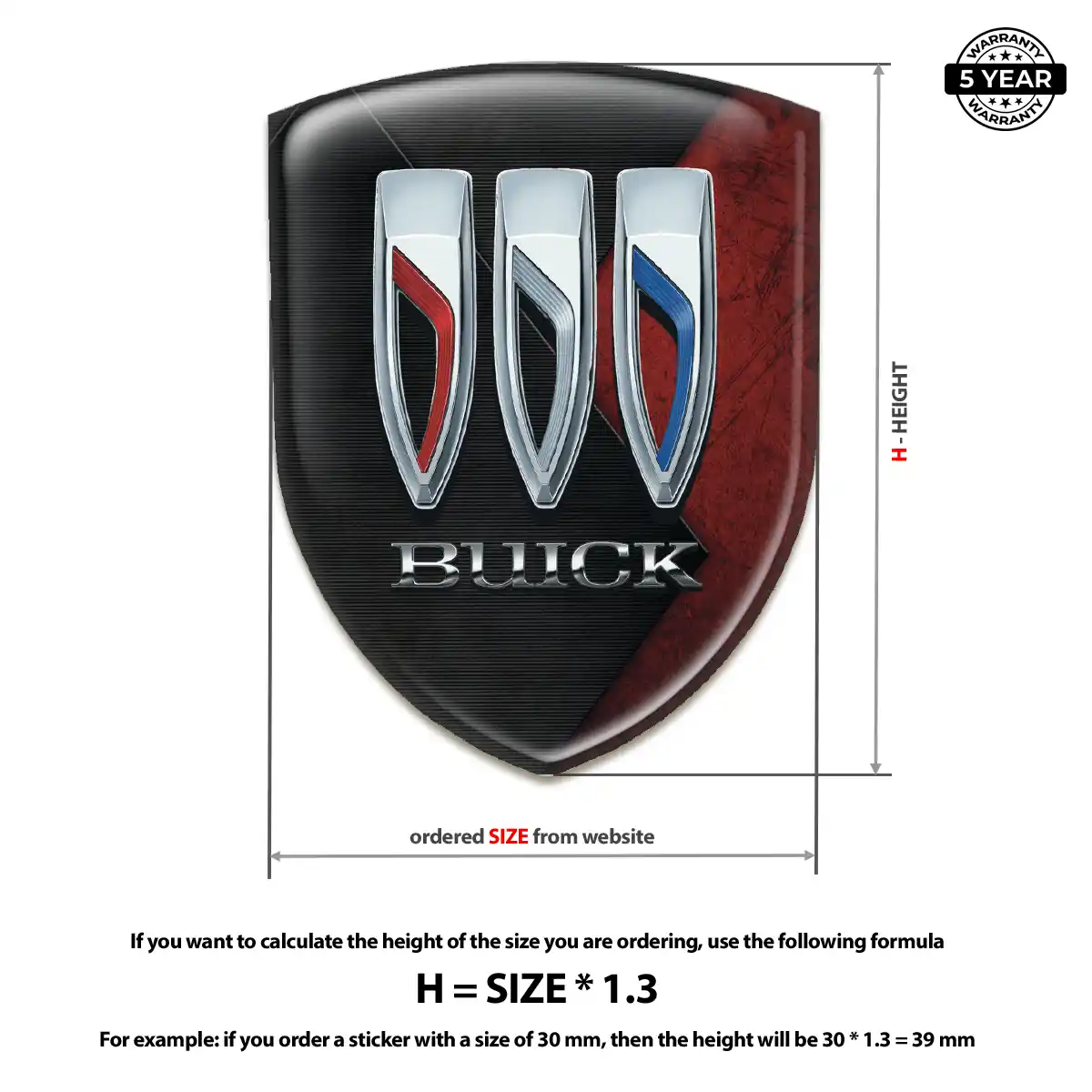 Buick 3D Gel Sticker Prime Quality