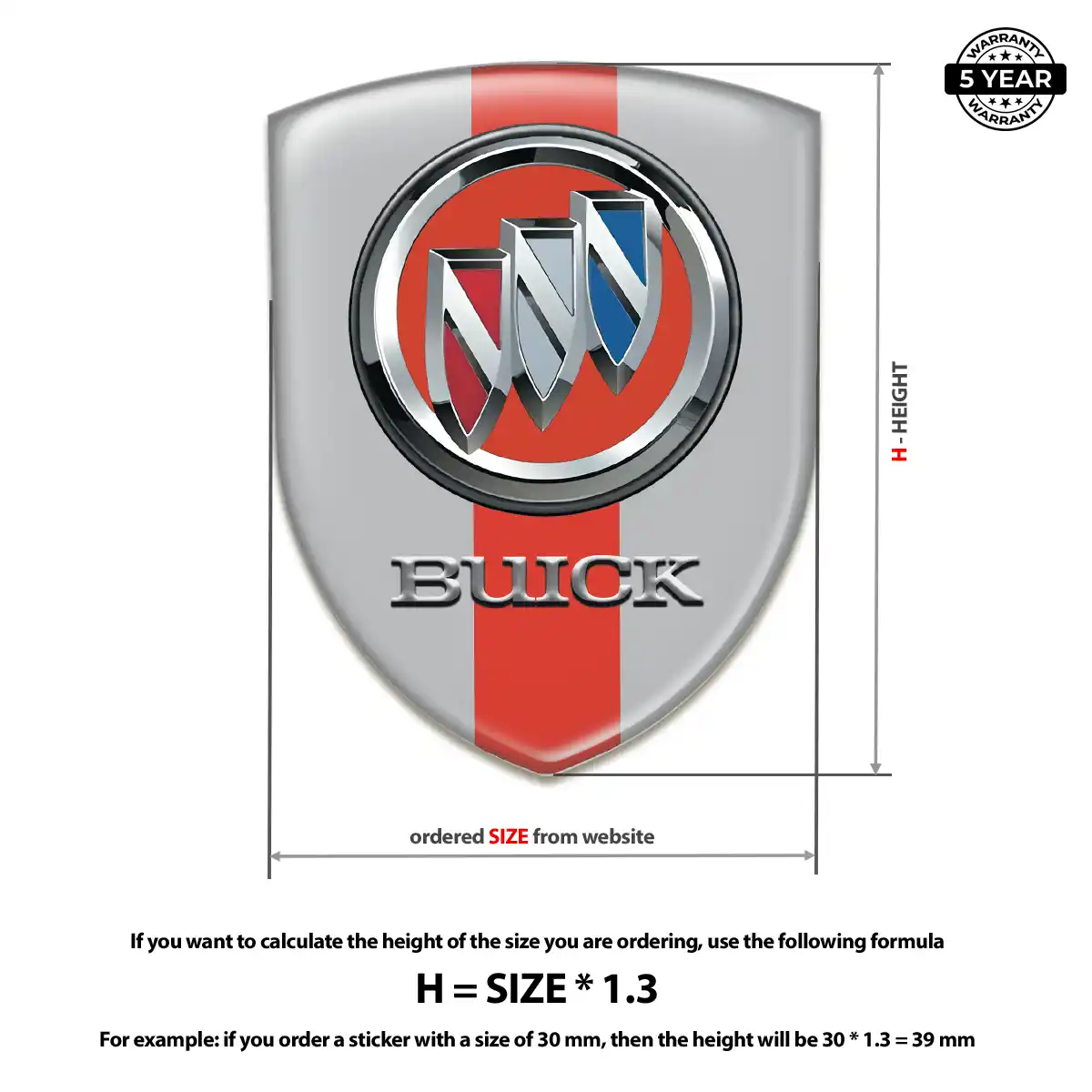Buick 3D Gel Sticker Refined Design