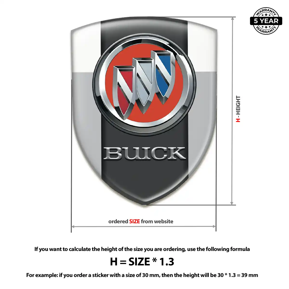 Buick 3D Gel Sticker Resin Elite