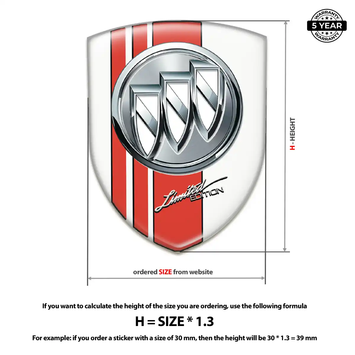 Buick 3D Gel Sticker Resin Luxe
