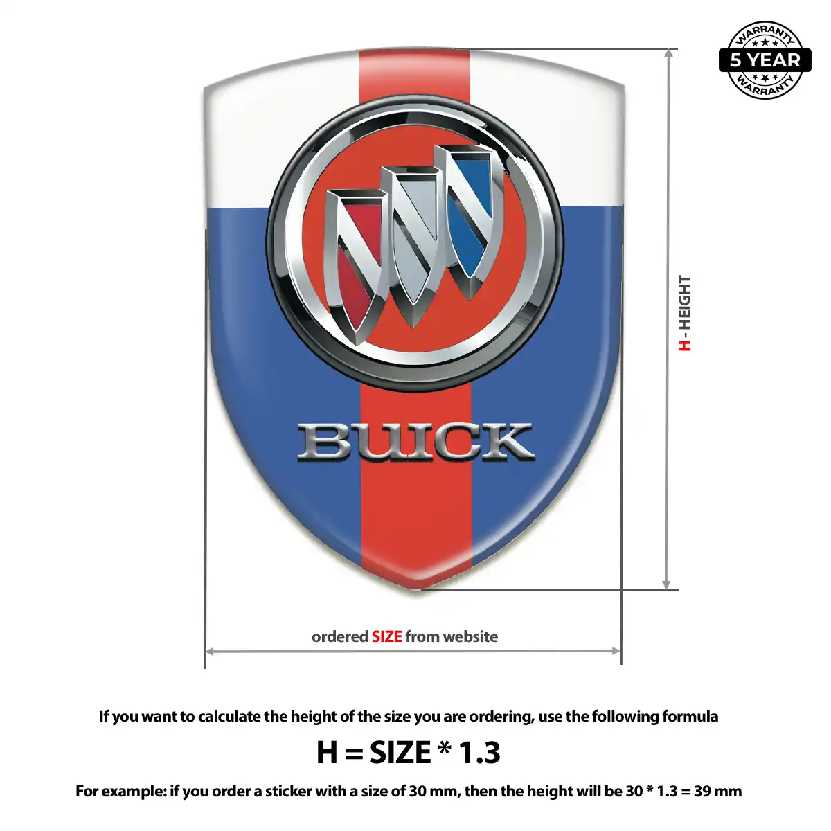 Buick 3D Gel Sticker Signature Grade