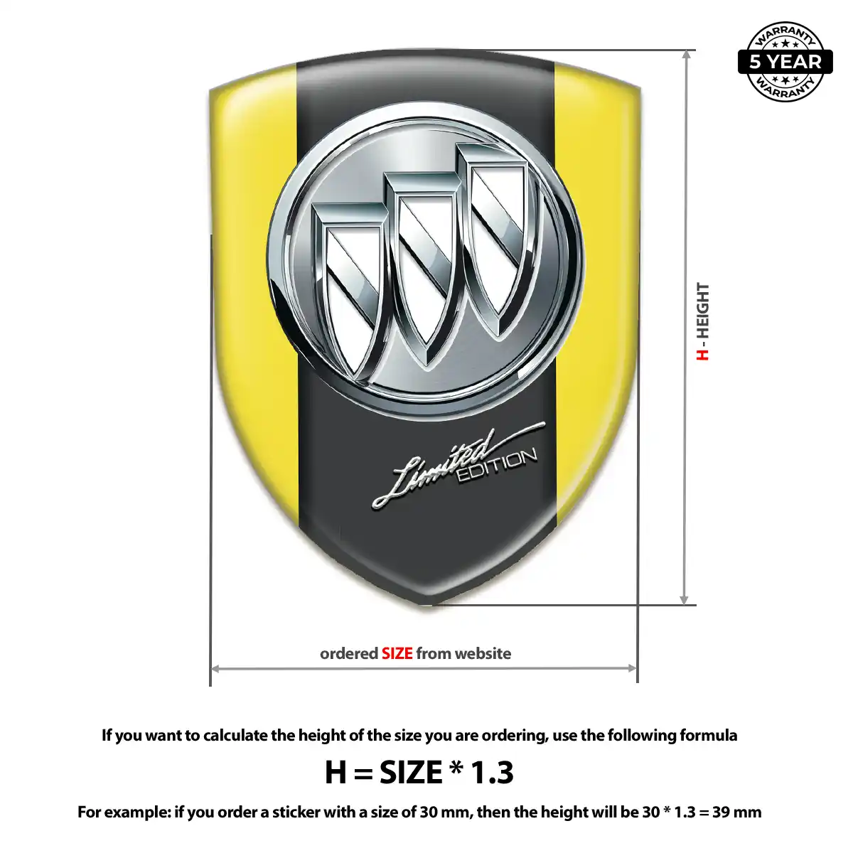 Buick 3D Gel Sticker Sleek Style