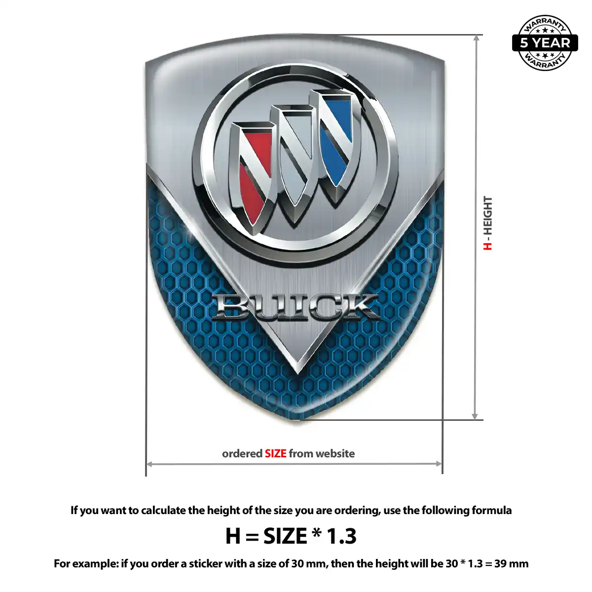 Buick 3D Logo Sticker Deluxe Edition