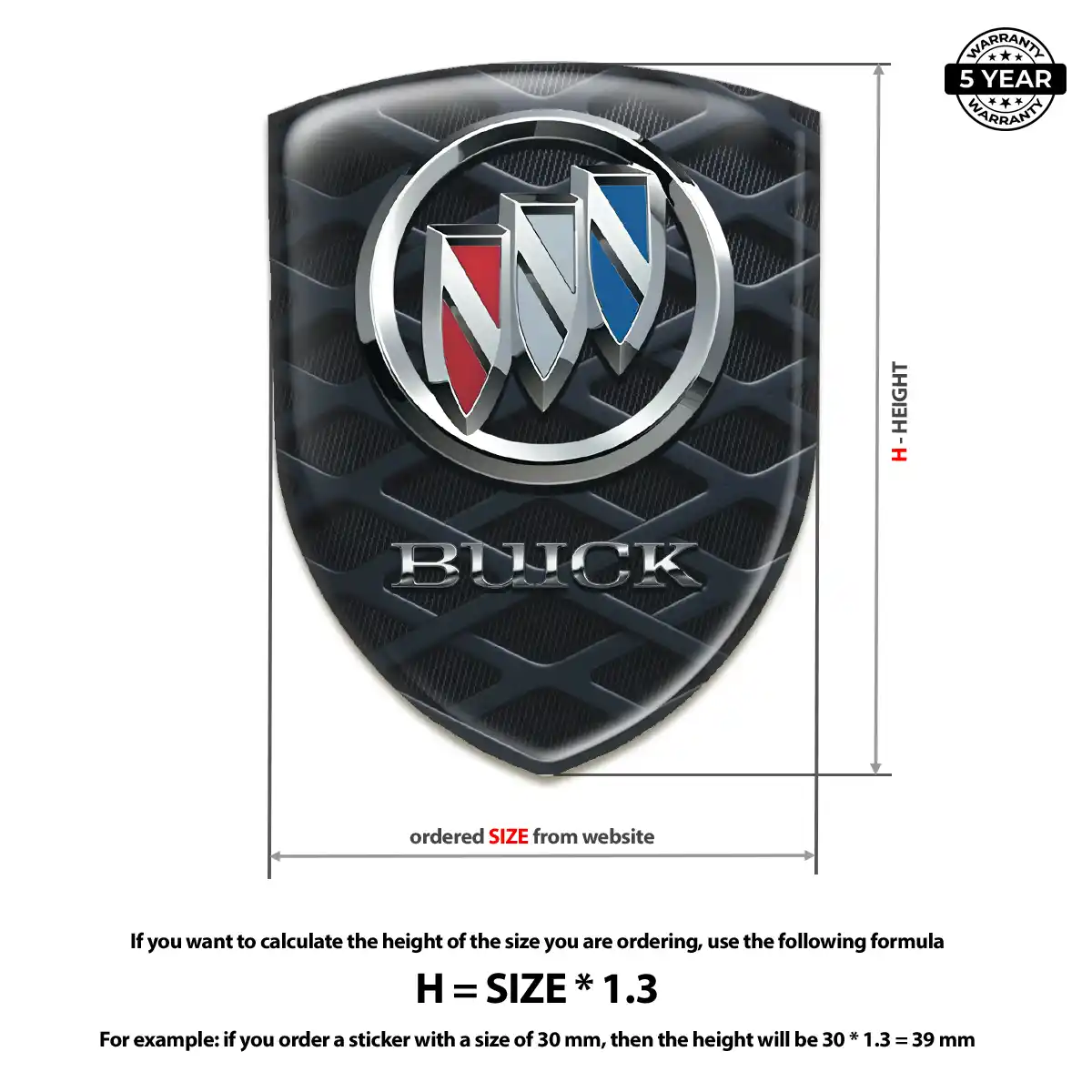 Buick 3D Logo Sticker Elite Edition