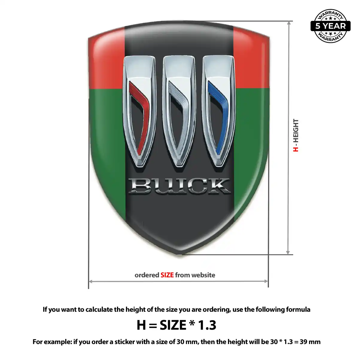 Buick 3D Logo Sticker Interior Luxe