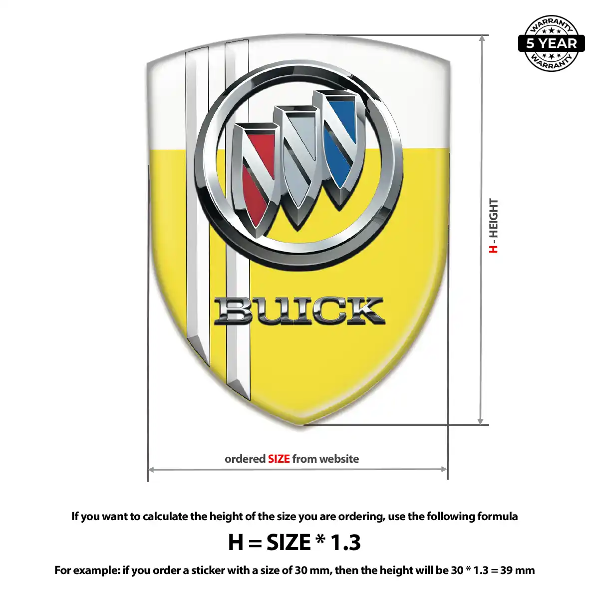 Buick 3D Logo Sticker Noble Edition