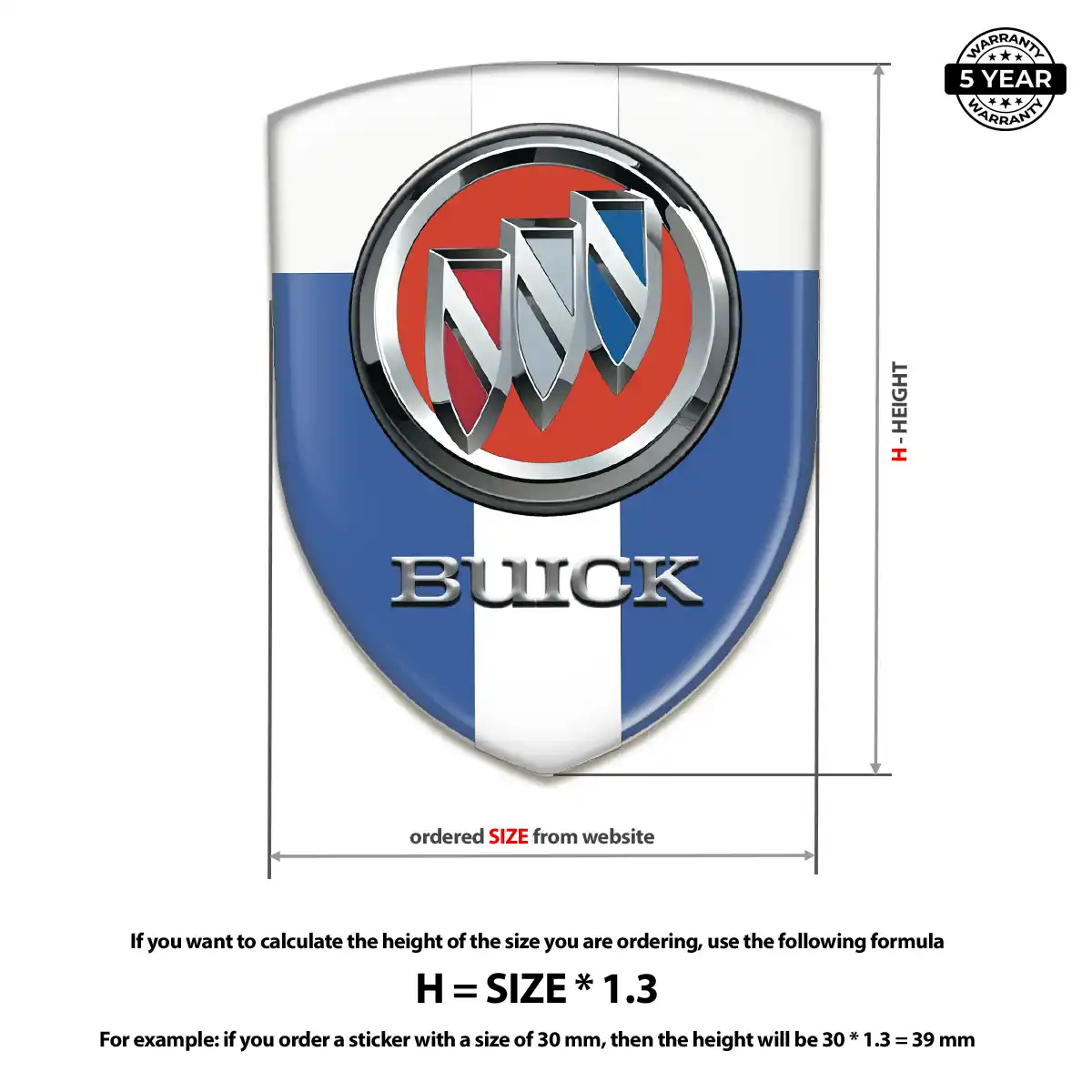 Buick 3D Logo Sticker Premium Dome