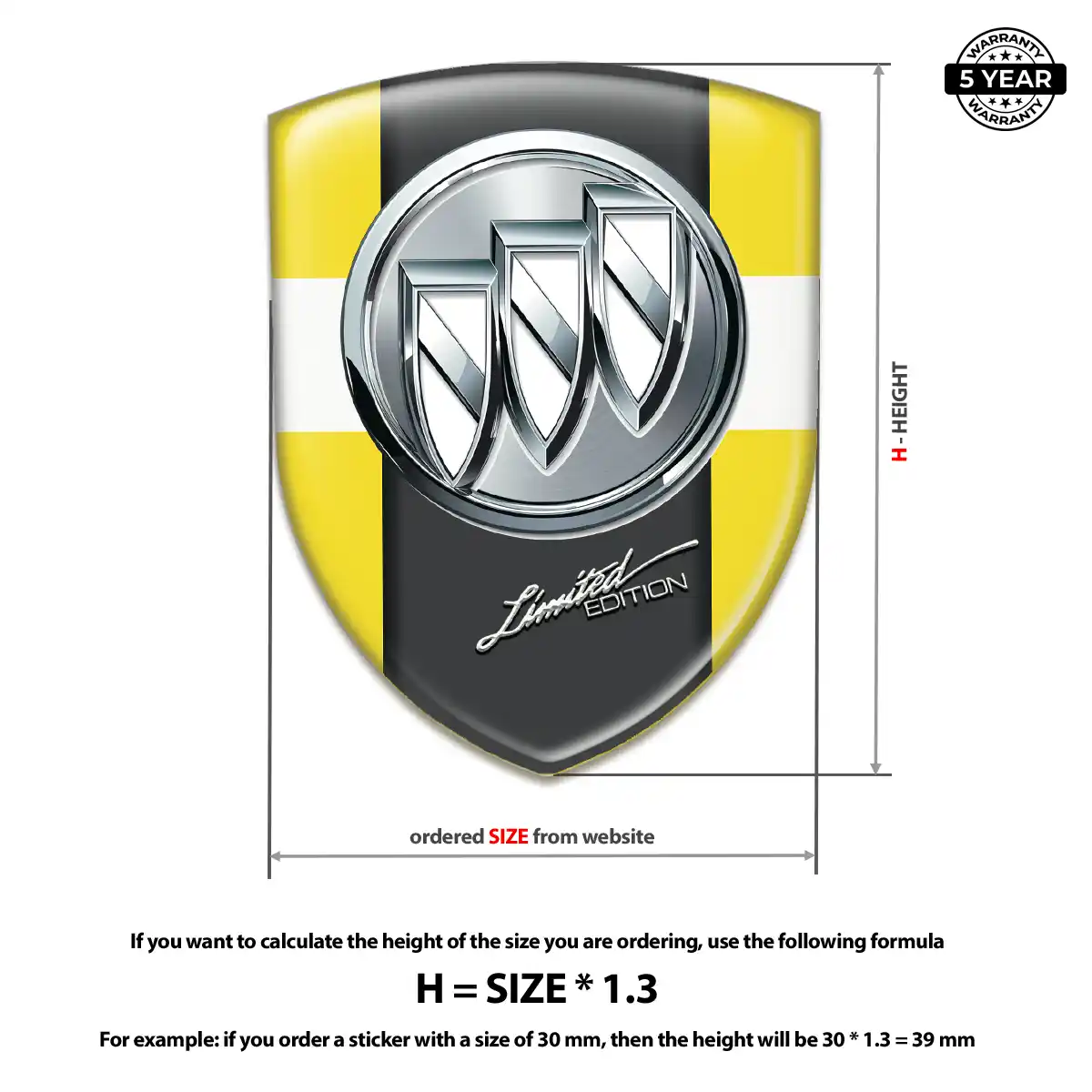 Buick 3D Logo Sticker Prestige Line