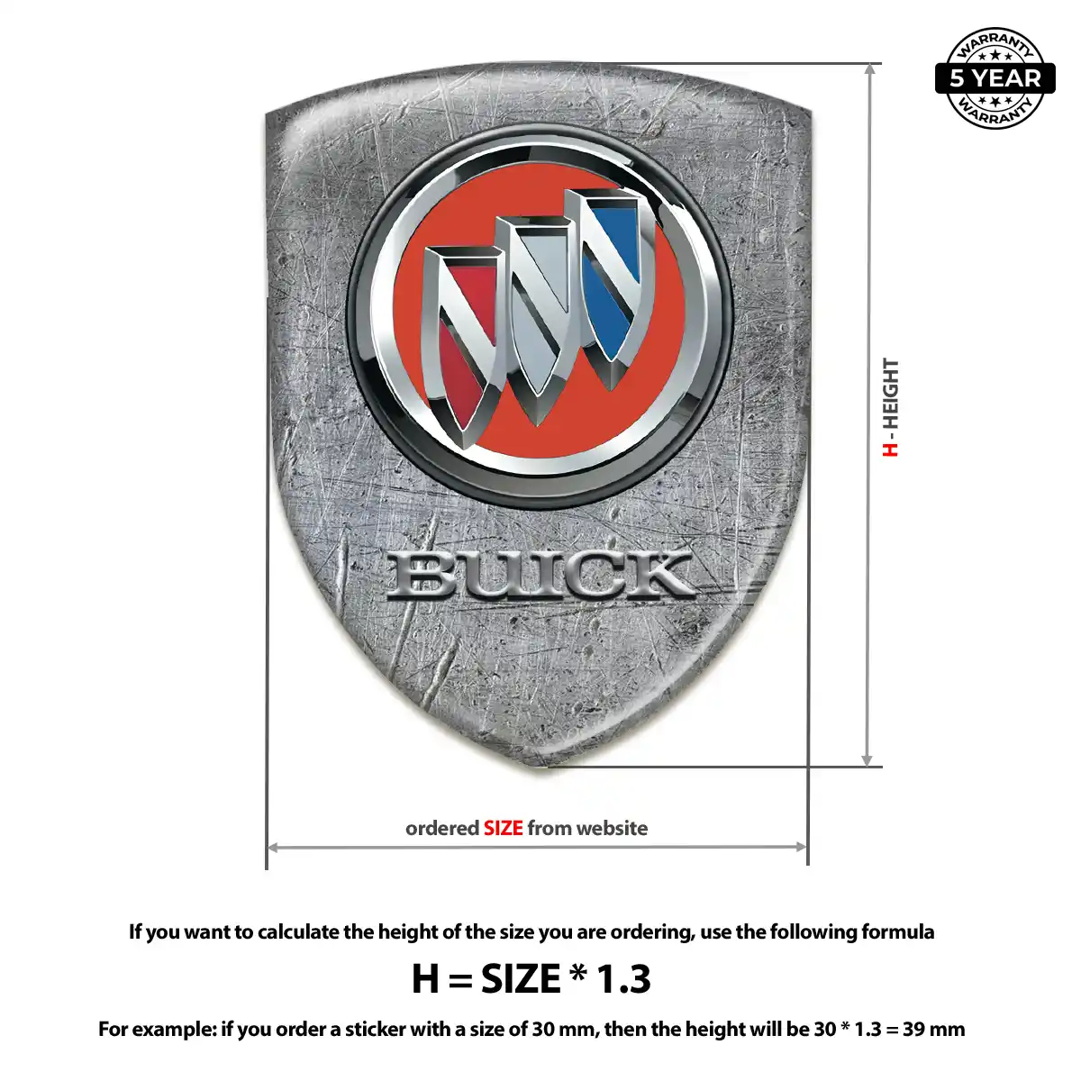 Buick 3D Logo Sticker Prime Quality