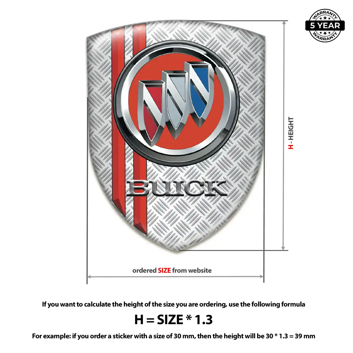Buick 3D Logo Sticker Resin Elite