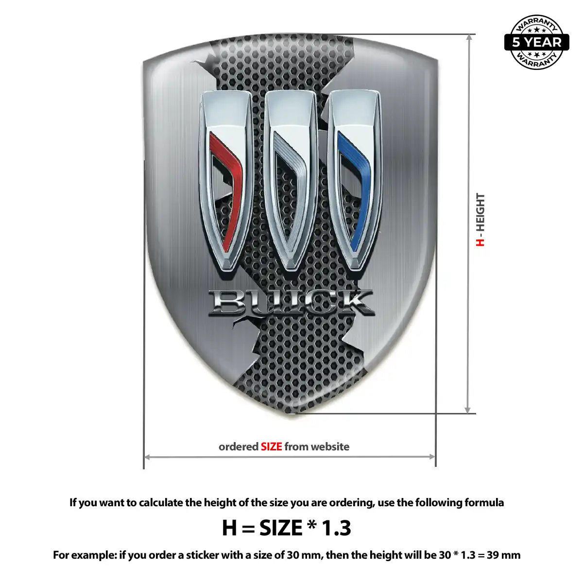Buick 3D Logo Sticker Signature Grade