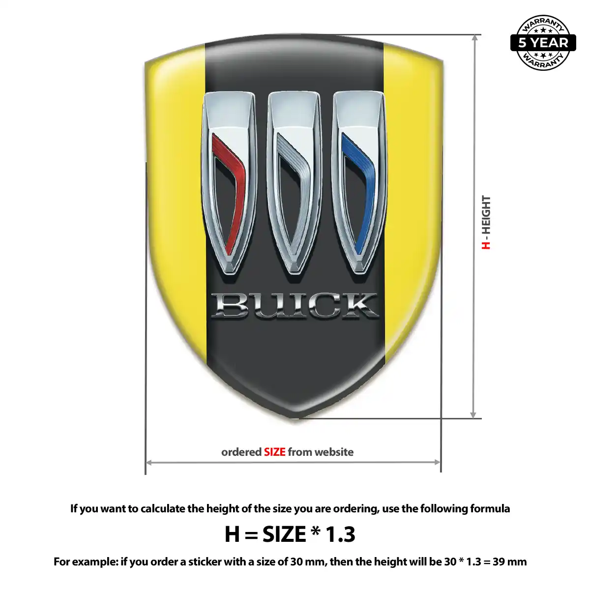 Buick 3D Logo Sticker Superior Craft