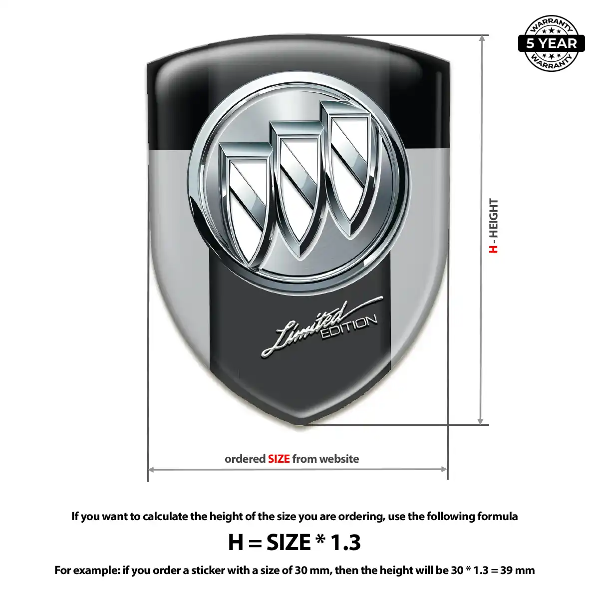 Buick 3D Resin Sticker Elite Finish