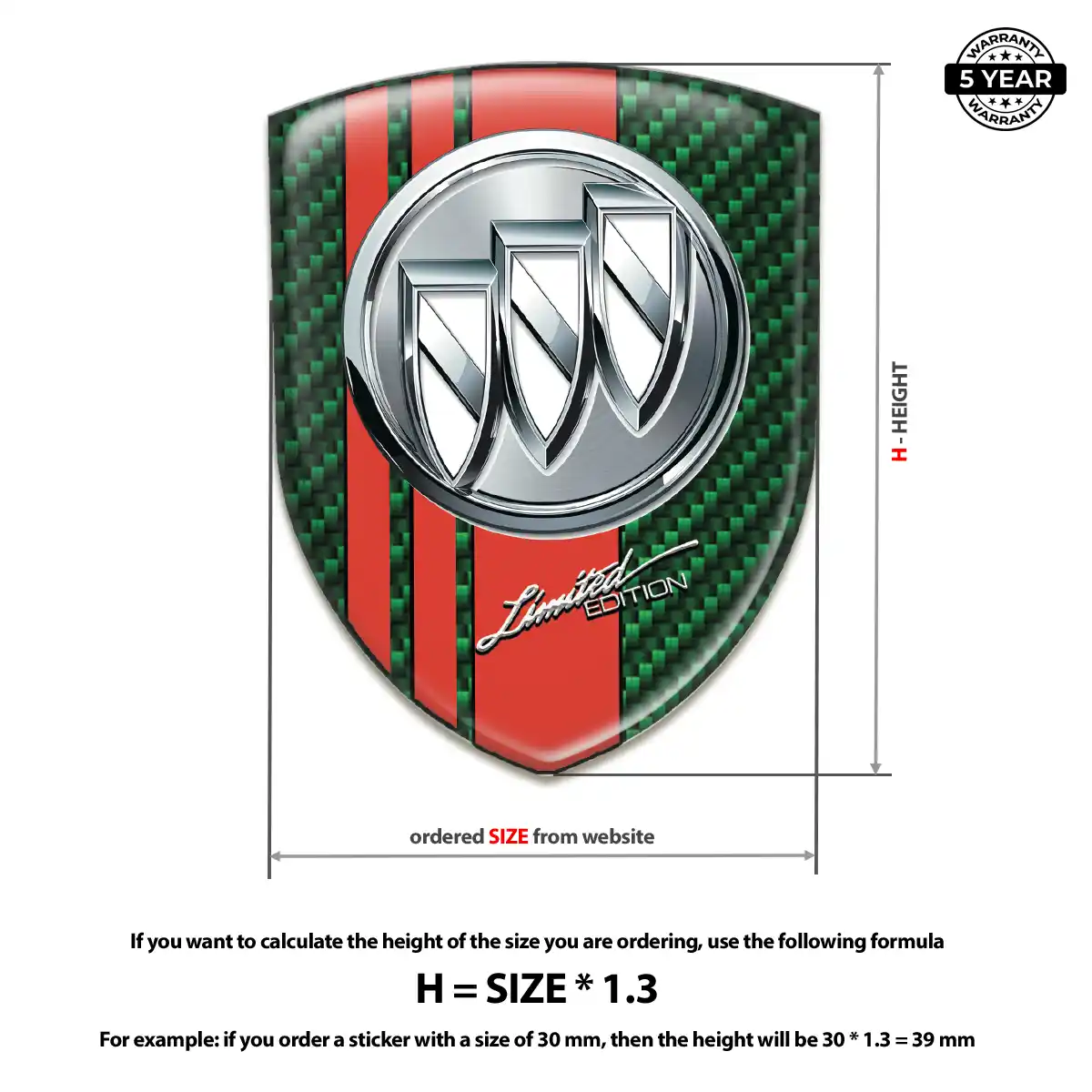 Buick 3D Resin Sticker Interior Luxe