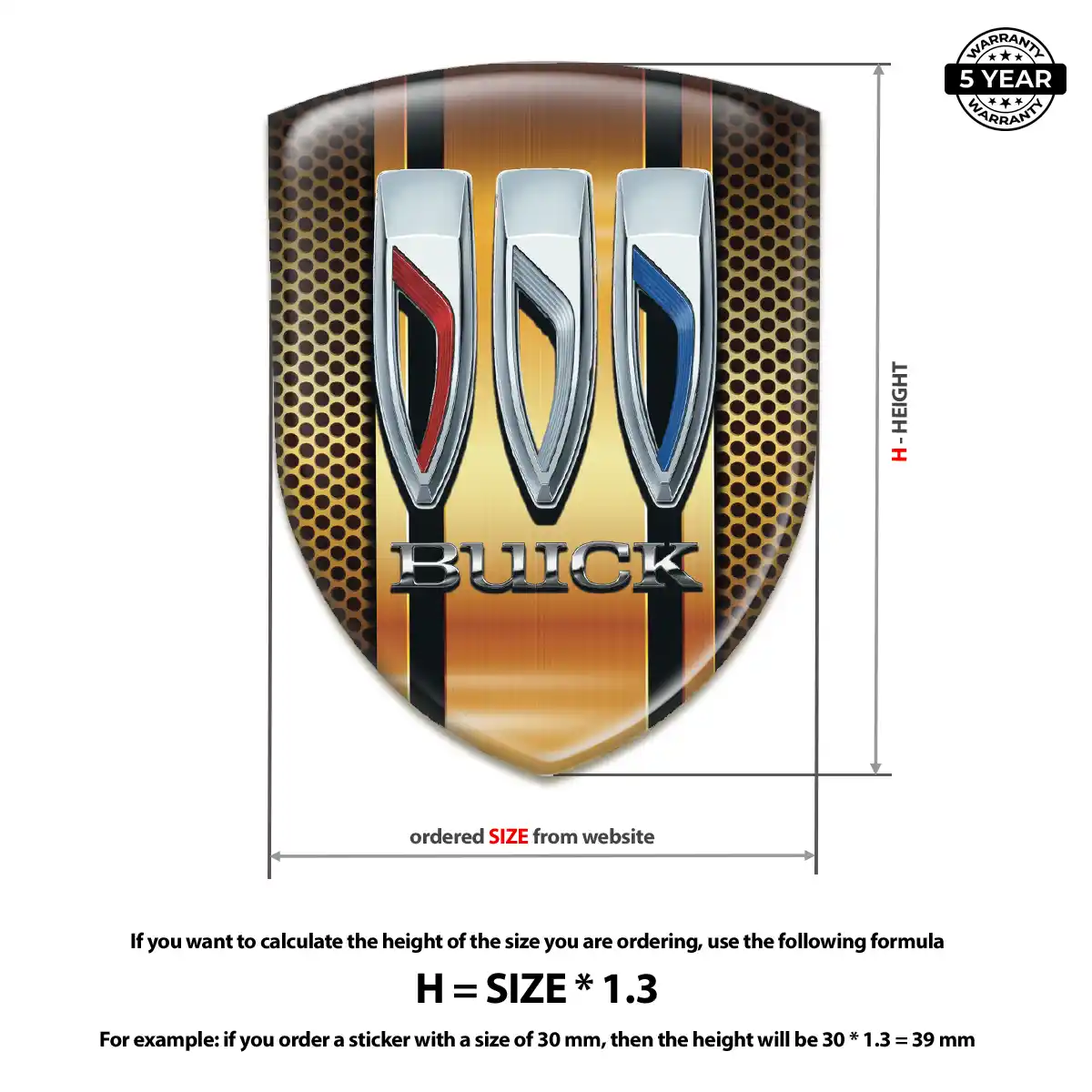 Buick 3D Resin Sticker Premium Dome