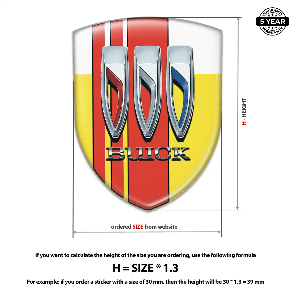 Buick 3D Resin Sticker Resin Luxe