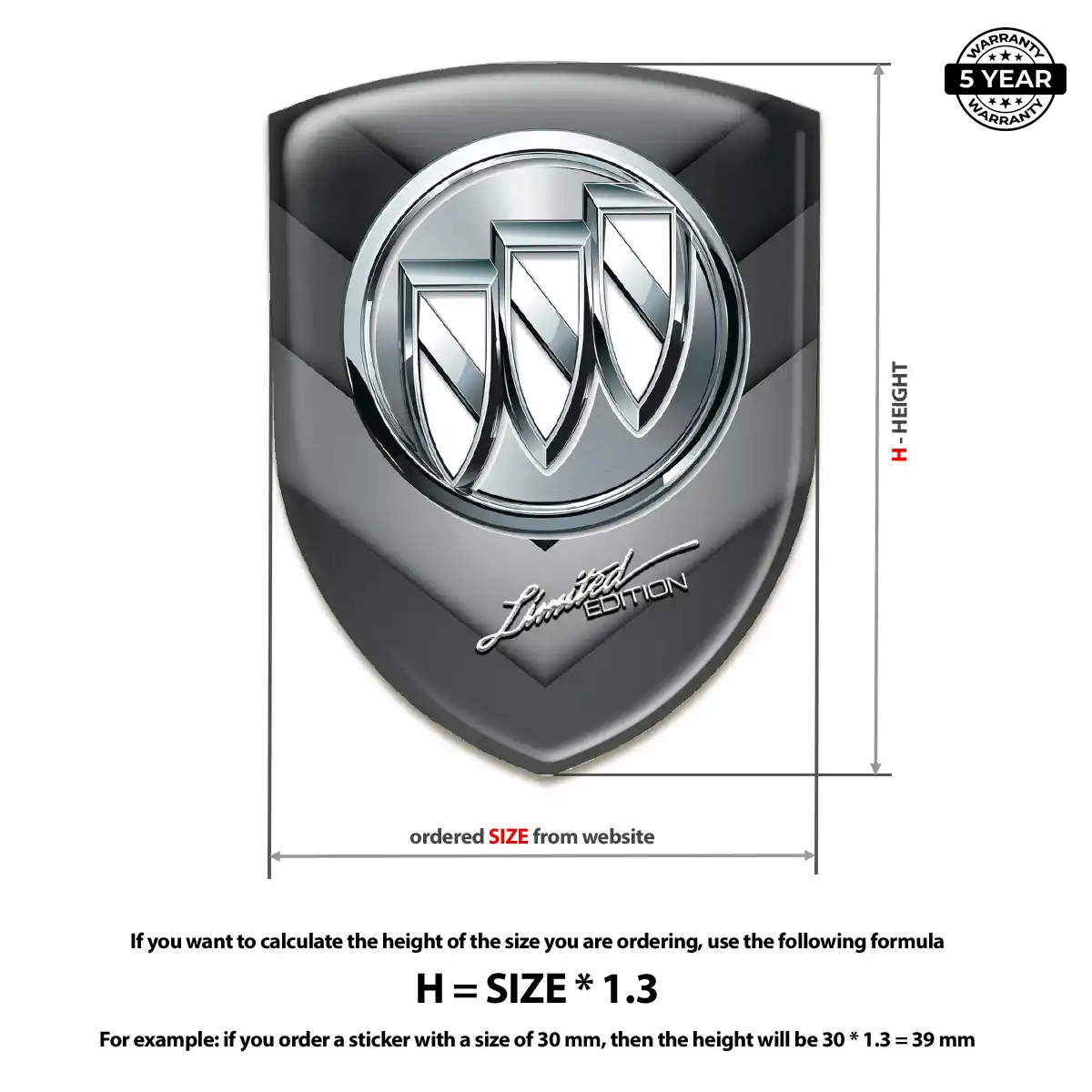 Buick 3D Resin Sticker Signature Grade
