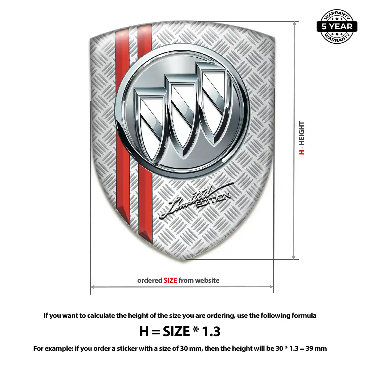 Buick 3D Resin Sticker Sleek Style