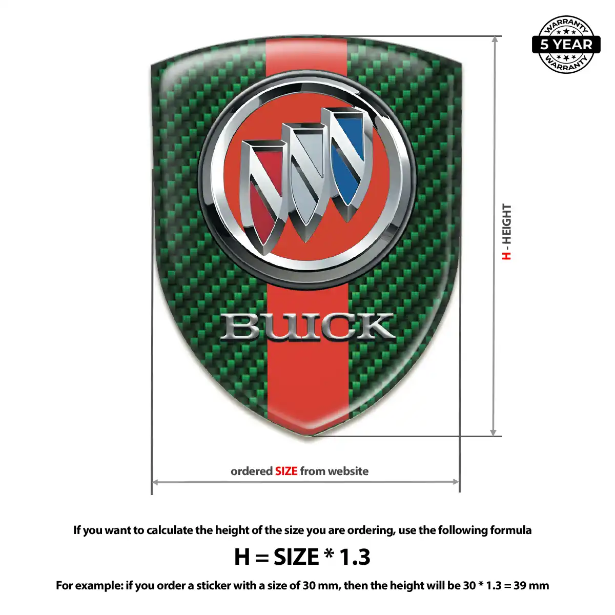Buick Automotive Emblem Sticker Premium Dome